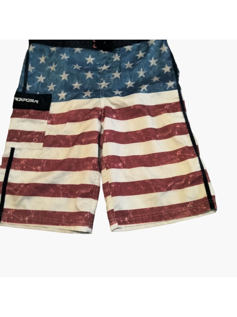 ZeroXposur Swimsuit Shorts Boys Size XL Red White Blue Stars Stripes Patriotic